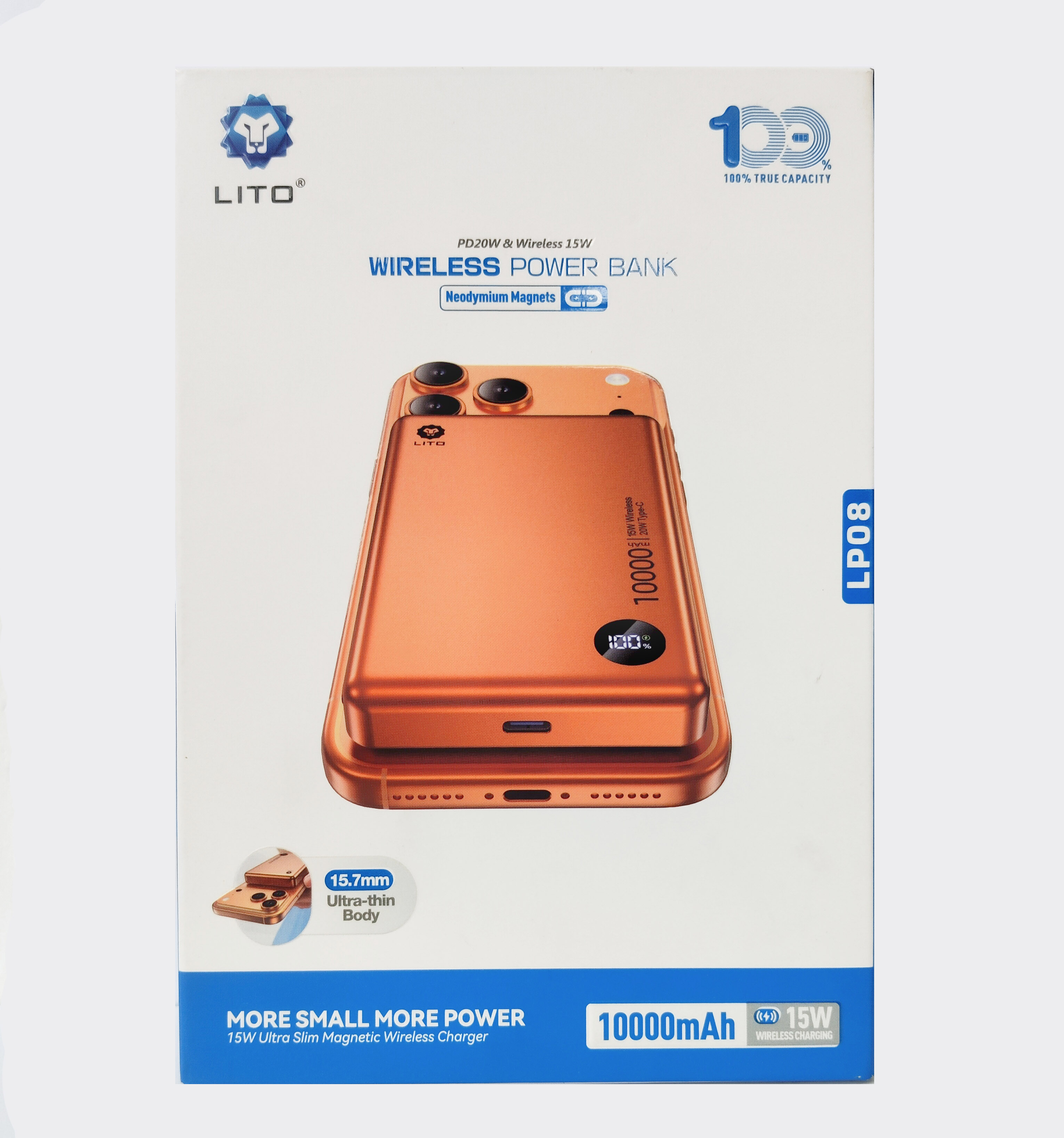 Lito LP 08 Wireless Power Bank 10,000 Mah