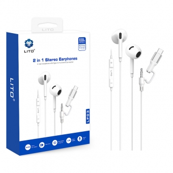 Lito LF 03 2 in 1 Type C Ear Phone